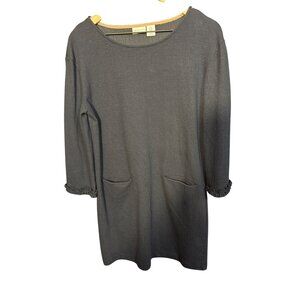 Tabitha Webb Womens Blue Textured 3/4 Sleeve Dress With Pockets